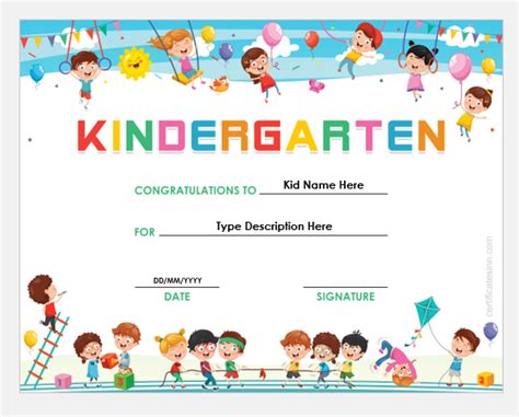 Microsoft Word Kindergarten Diploma Template Free Word Template