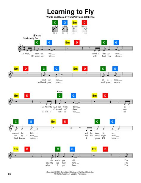 Learning To Fly Chordbuddy Print Sheet Music Now