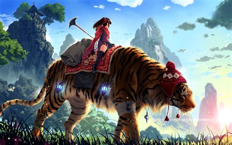 Download Anime Fantasy Art Tiger Wallpaper Hd Desktop And By