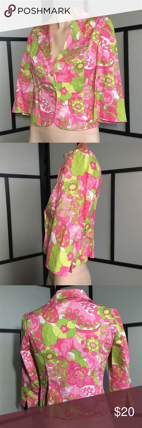 Pink And Green Floral Blazer Floral Blazer Pink And Green Colored Blazer