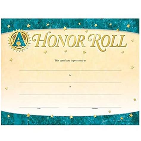 Honor Roll Certificate Template Best Template Ideas