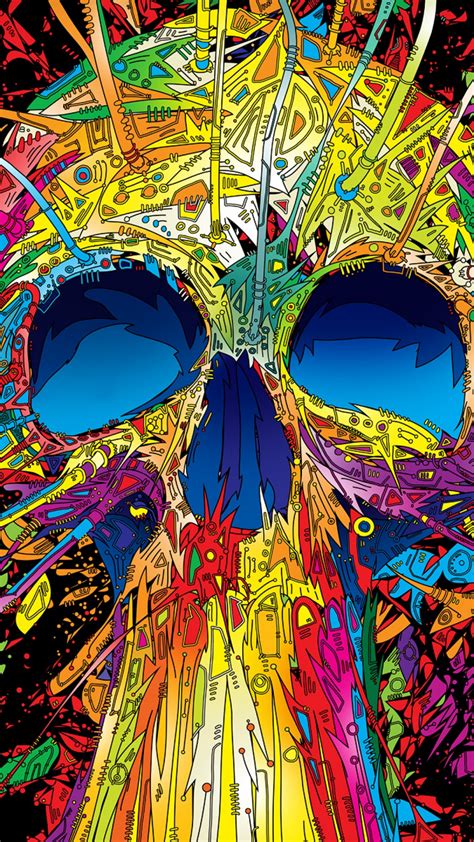 Abstract Multicolored Skull Android Wallpaper Free Download