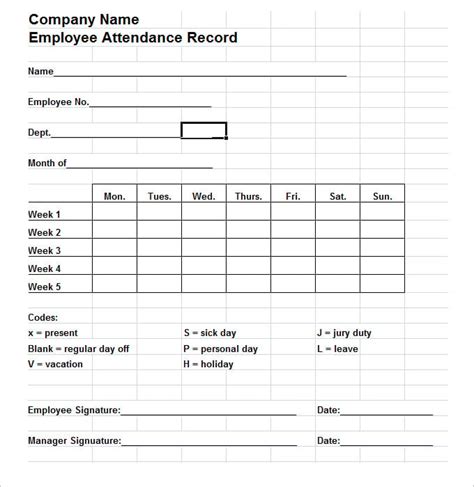 7 Free Time And Attendance Forms Hr Templates Free And Premium Templates