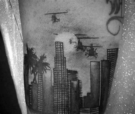 70 Bright City Skyline Tattoo Designs For Men 2024 Guide Skyline