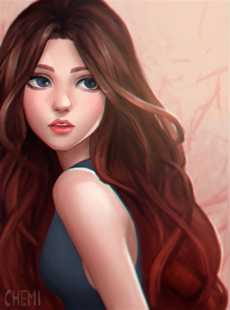 Wavy Hair By Chemi On Deviantart Brown Hair Girl