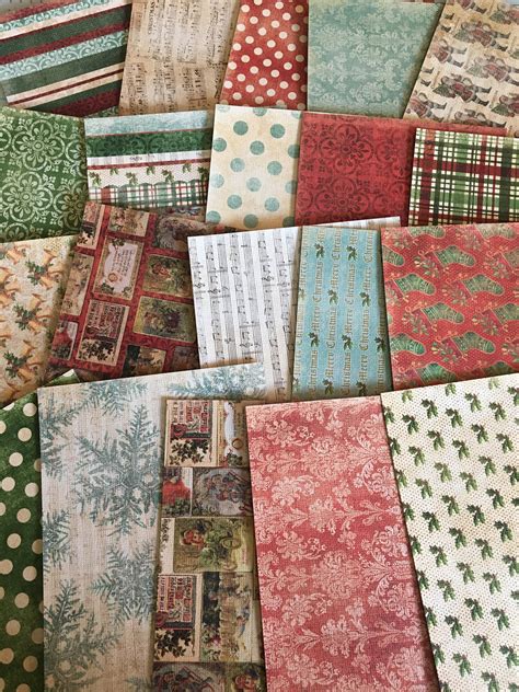 Christmas Cardstock Christmas Paper 45x65 20 Sheets Etsy