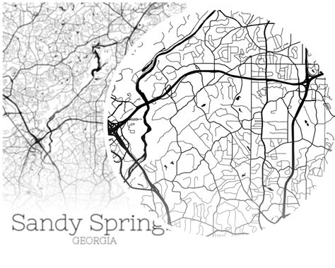 Sandy Springs Map Instant Download Sandy Springs Georgia City Etsy