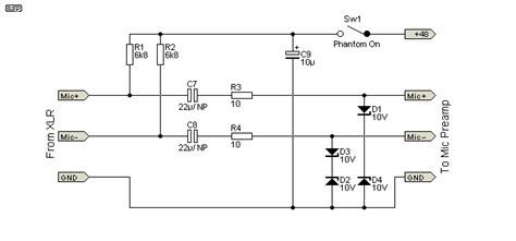 Mic Preamp Phantom Power Schematic Wiring Diagram And Schematics