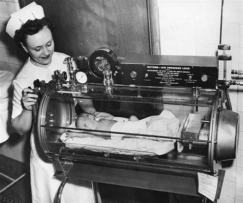 A Baby In An Incubator In The S Vintage Nurse Neonatology History Of Nursing