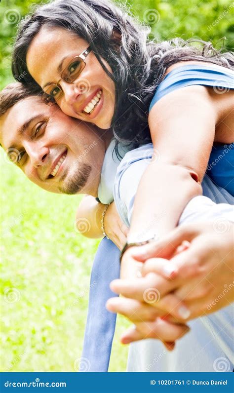 Happy Joyful Couple Having Fun Outdoor Stock Image Image Of Affection Enjoy 10201761