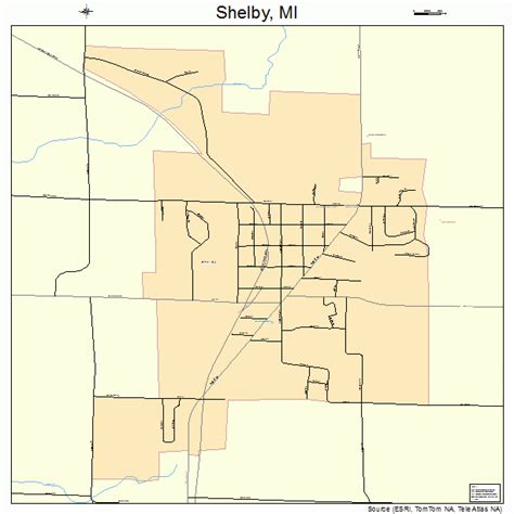 Shelby Michigan Street Map 2672840
