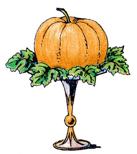 The Graphics Fairy Llc Vintage Clip Art Pumpkin On A Pedestal