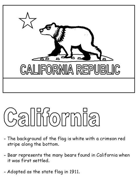 Free Printable California Flag Coloring Pages