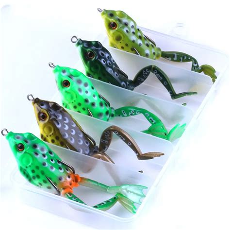 5pcs New Design Frog Bait Set Snake Bait Frog Fishing Lure Soft Bass