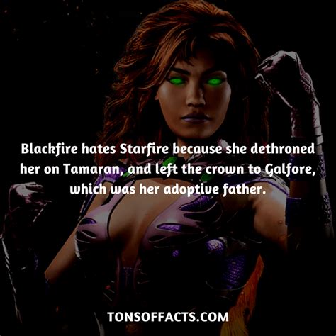 Blackfire Hates Starfire Because She Dethroned Her On Tamaran And Left The Crown To Galfore
