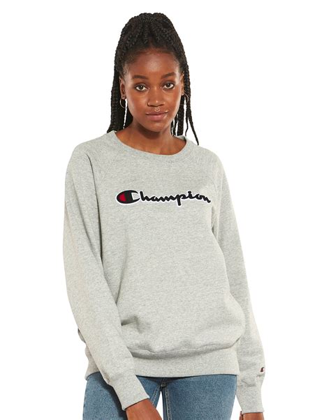 Champion Womens Crewneck Sweatshirt Grey Life Style Sports Ie