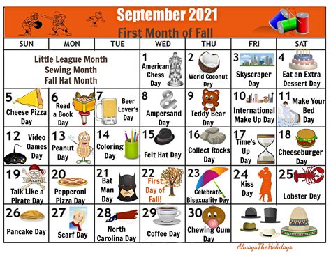 National Holidays Calendar October 2021 Printable Format United States