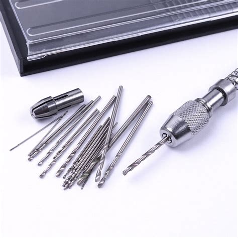 X Mini Precision Pin Vise Micro Hand Drill Twist Bit Set Kit For