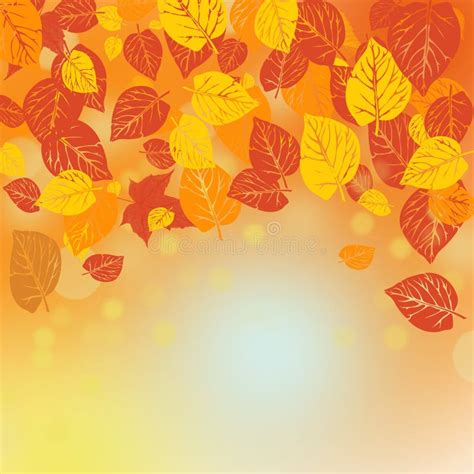 Autumn Leaves Banner Illustration Orange And Yellow Falling Leaves