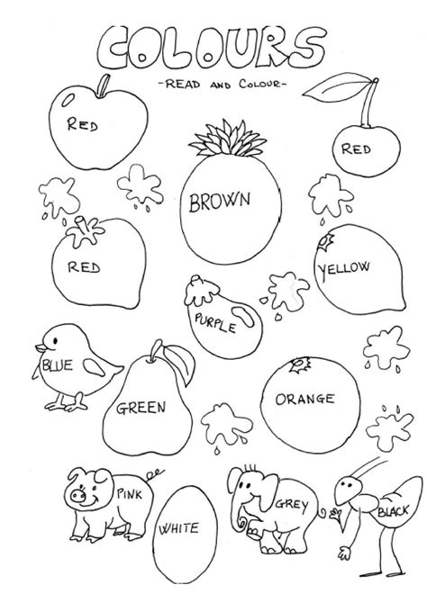 Atividade De Ingles 1 Ano Cores