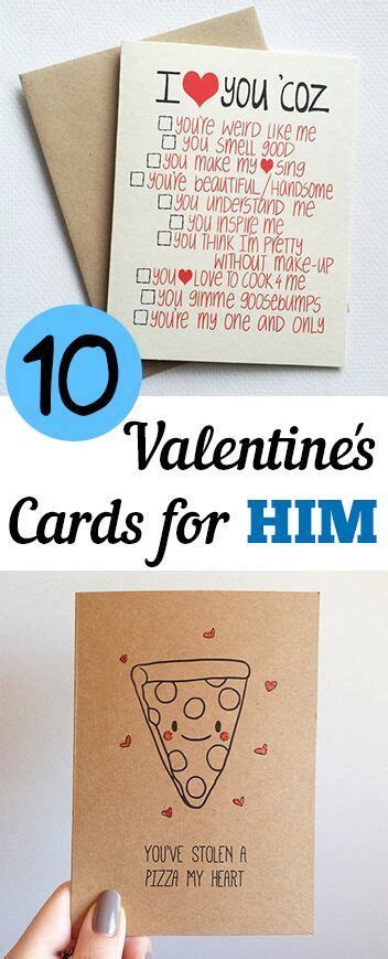 10 Valentines Day Cards For Him More Cards Diy Diy Valentines Cards For Him Diy Ts For Him