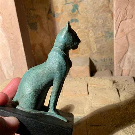 Egyptian Cat Statue Sculpture Of Bast Bastet Music Goddess Joy And Protection