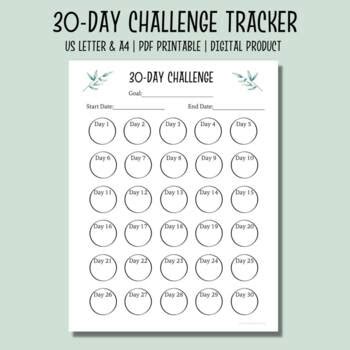 30 Day Challenge Tracker Printable Printable Habit Tracker PDF