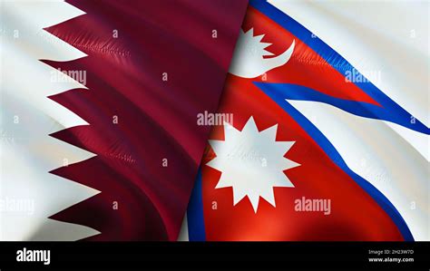 Qatar And Nepal Flags 3d Waving Flag Design Nepal Qatar Flag Picture Wallpaper Qatar Vs