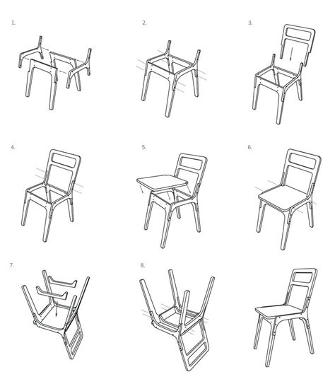 Plywood Chair Plans Dxf Files Vector Cut Cnc Router Diy Etsy