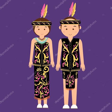 Dayak Kalimantan Borneo Indonesian Traditional Clothes Woman Dress