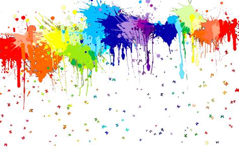 Rainbow Paint Splatter Colors Drawing Free Image Download