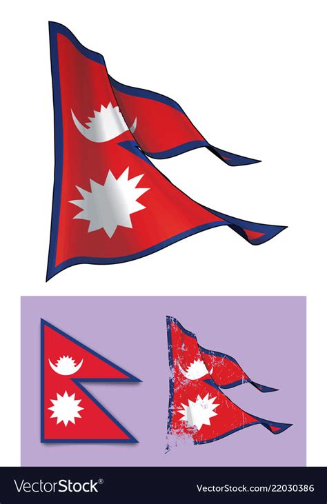 Waving Flag Of Nepal Royalty Free Vector Image