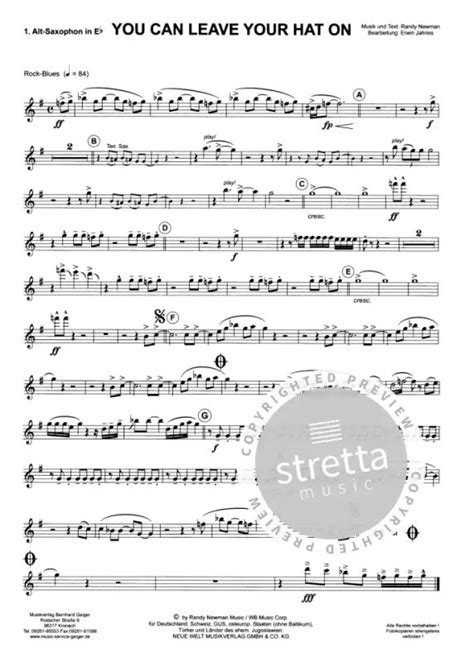 You Can Leave Your Hat On From Joe Cocker Buy Now In The Stretta Sheet Music Shop