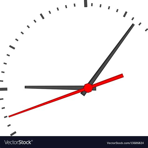 Clock Face With Red Second Hand Royalty Free Vector Image
