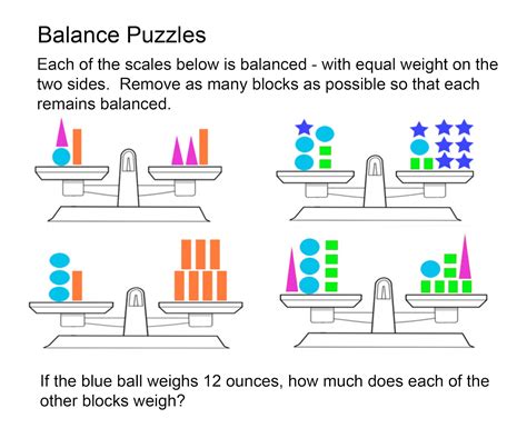 1001 Math Problems Balance Puzzles