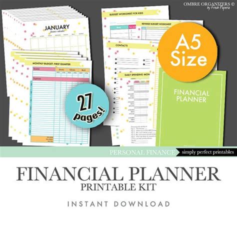 Personal Finance Organizer Printables Kit Instant Download Etsy