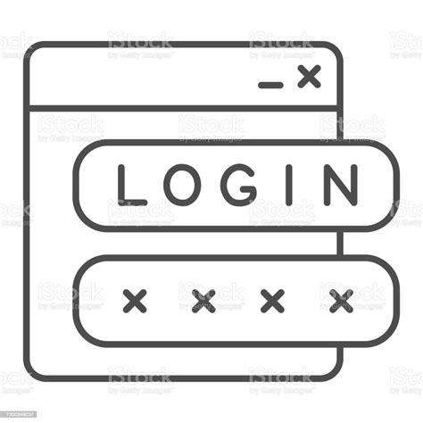 Webpage With User Authorization Thin Line Icon Web Security Concept