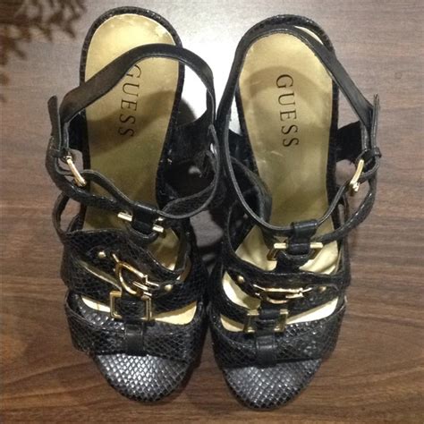 Guess Shoes Guess Leather Upper Faux Textured Snake Skin Wedge