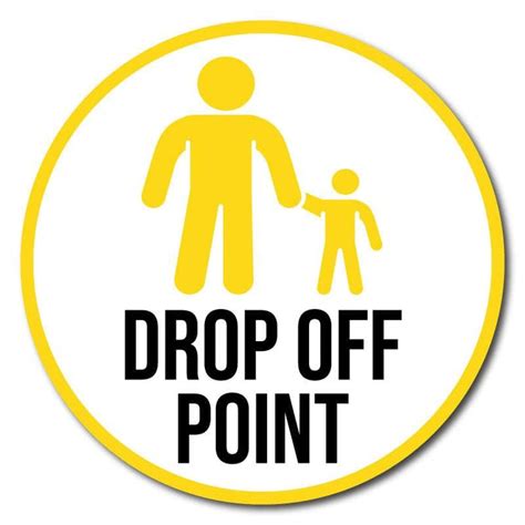 School Drop Off Point Outdoor Floor Signage 60cm Diameter Multiple