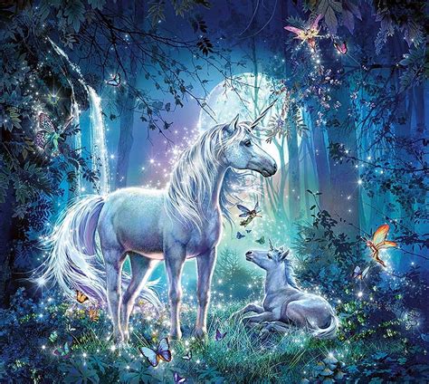 1366x768px 720p Free Download Moonlight Unicorns Cute Fantasy
