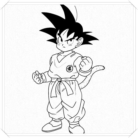 Colorear Goku Fase 4 🥇 Dibujo Imágenes