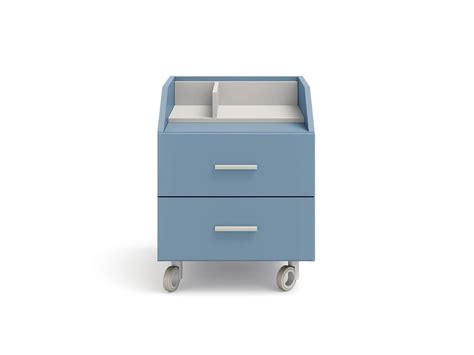 Kids Bedside Table With Drawers With Castors Wilson By Nidi