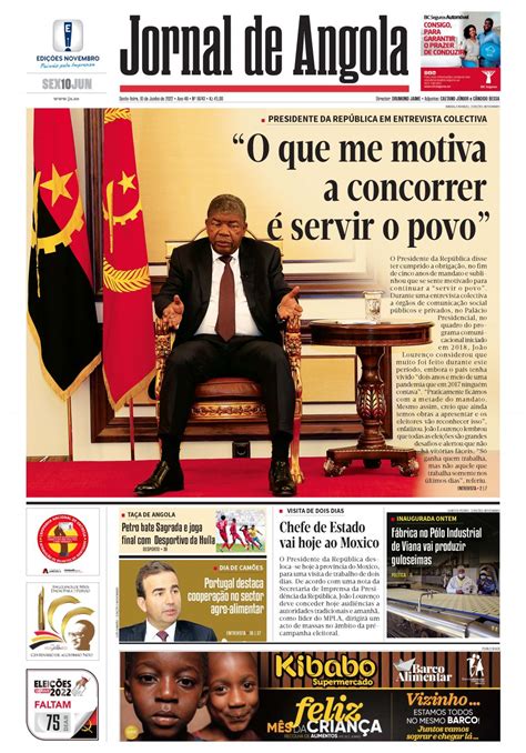 Jornal De Angola Sexta 10 De Junho De 2022