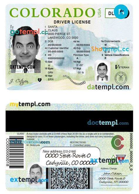 Usa Colorado Driving License Template In Psd Format Version 2 By