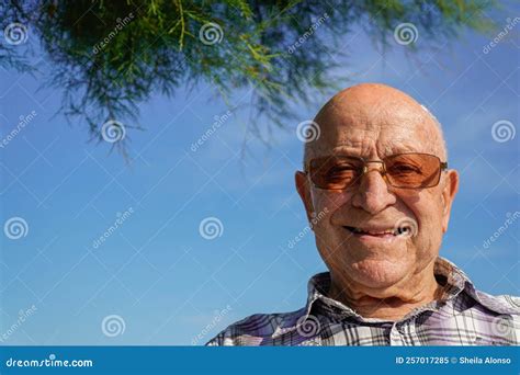 Head Of A Bald Older Man Portrait Of A Hairless Older Man Stock Image