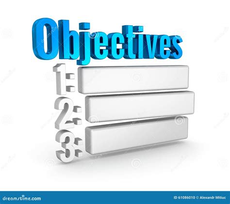 Objectives List 3d Word Concept Stock Illustration Illustration Of