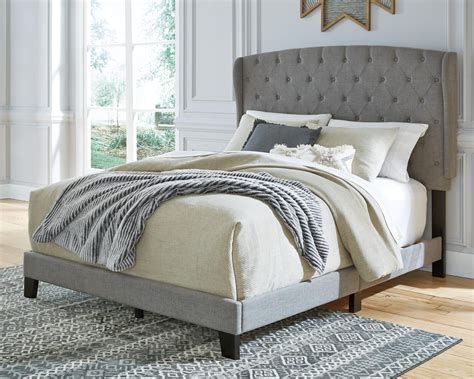 Signature Design By Ashley Vintasso Gray Wingback King Upholstered Bed
