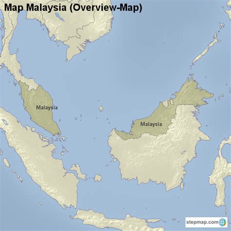 Stepmap Map Malaysia Overview Map Landkarte Für Malaysia
