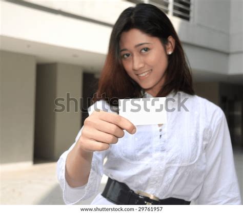 Cheerful Portraits Young Business Woman Showing Stock Photo 29761957