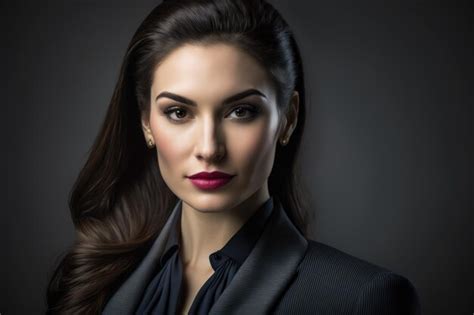 Premium Ai Image Portrait Of An Elegant And Sophisticated Brunette